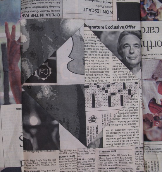 "Newspaper Quilt", by Lauren DiCioccio